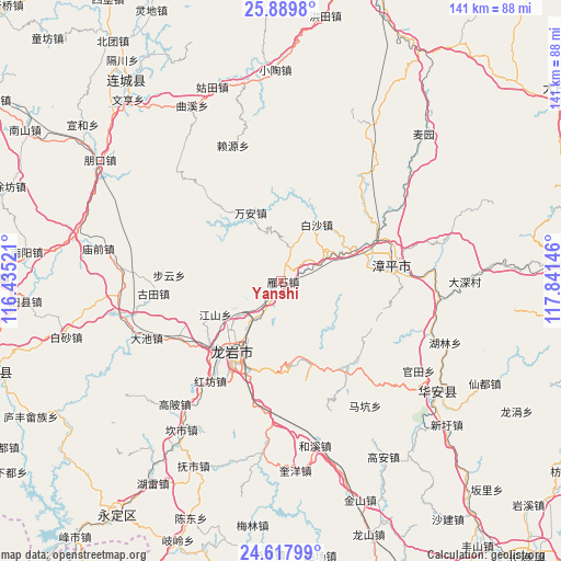 Yanshi on map