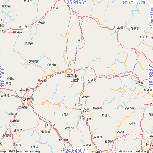 Luzhi on map