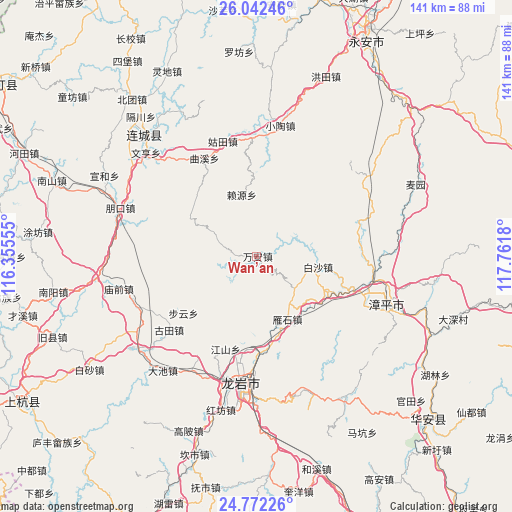 Wan’an on map