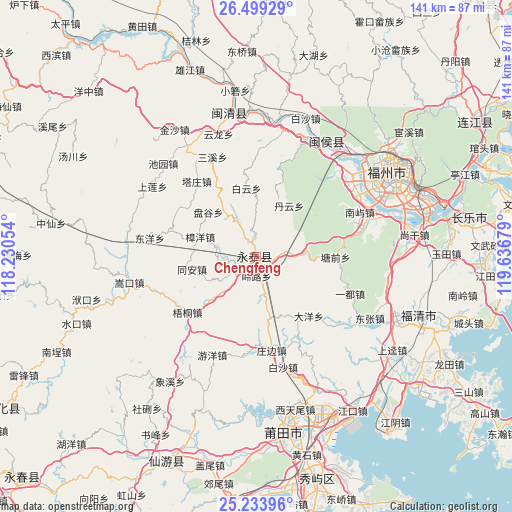 Chengfeng on map