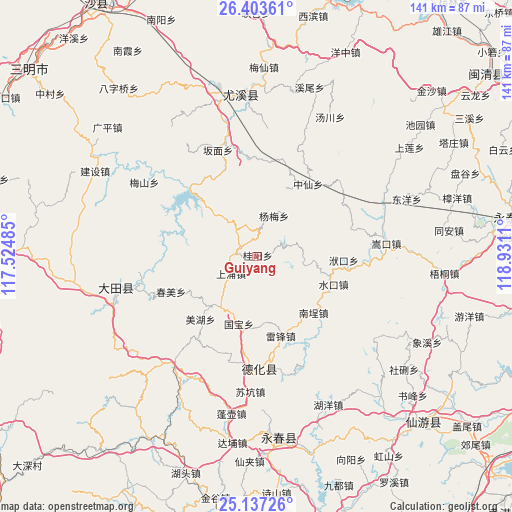 Guiyang on map