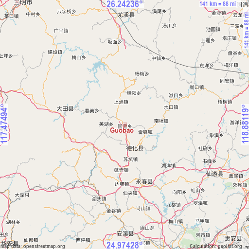 Guobao on map