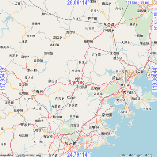 Shufeng on map