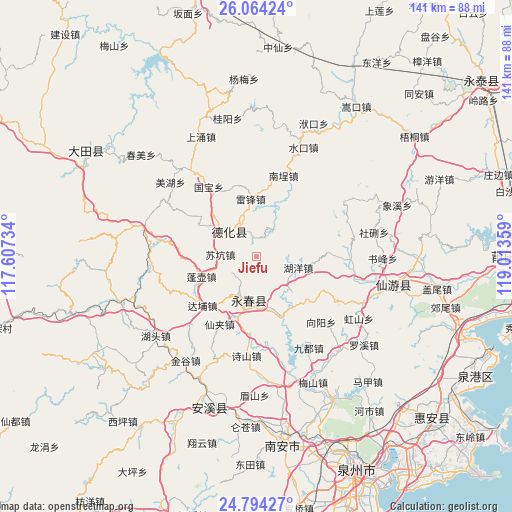 Jiefu on map