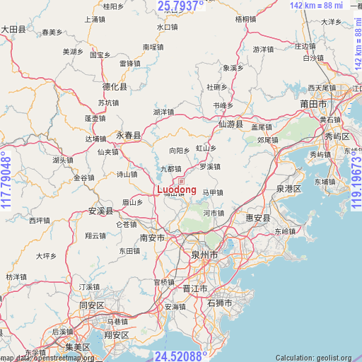 Luodong on map