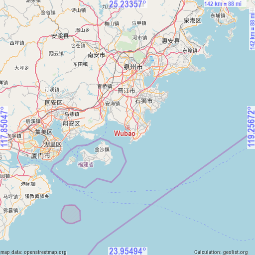 Wubao on map