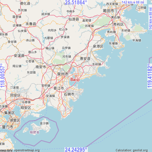 Baiqi on map