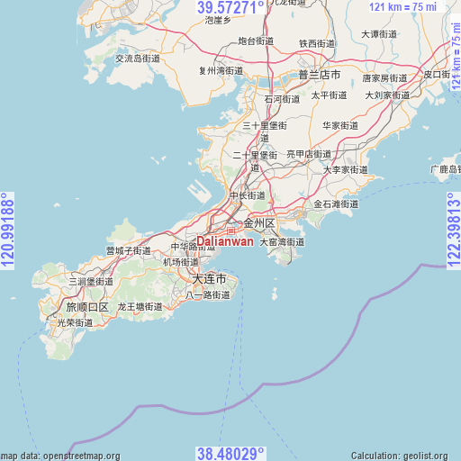 Dalianwan on map
