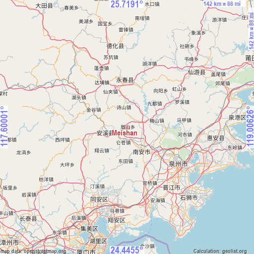 Meishan on map