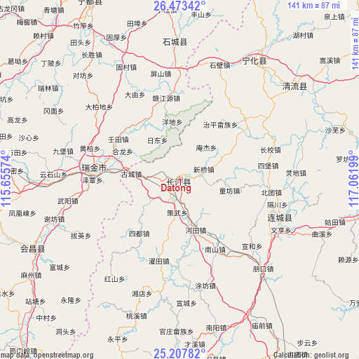 Datong on map