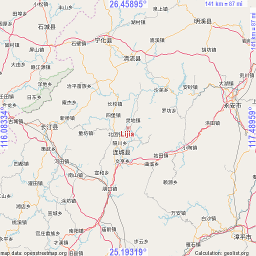 Lijia on map