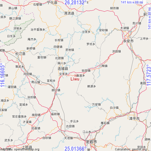 Liwu on map