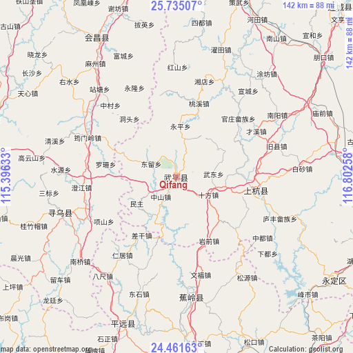 Qifang on map