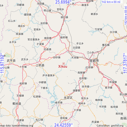 Xikou on map