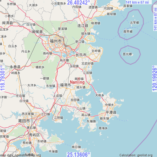 Nanling on map