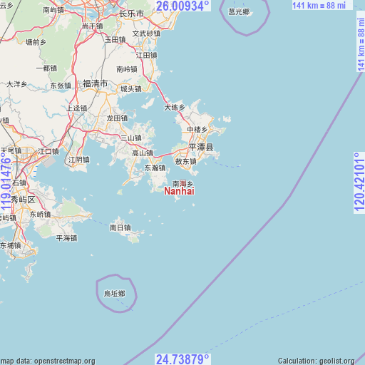 Nanhai on map