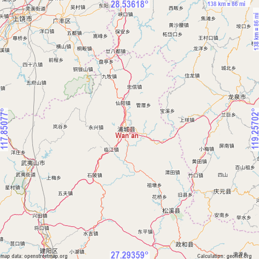 Wan’an on map