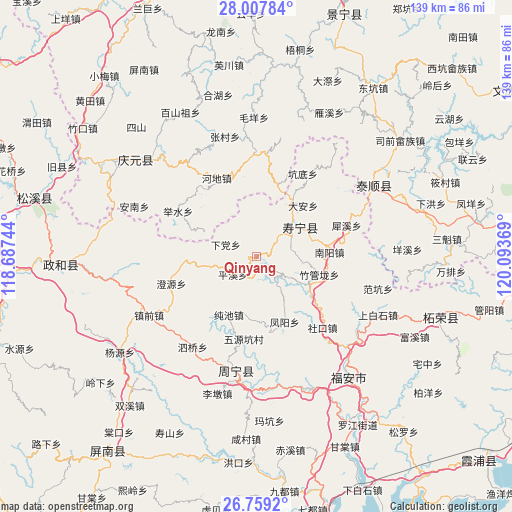 Qinyang on map