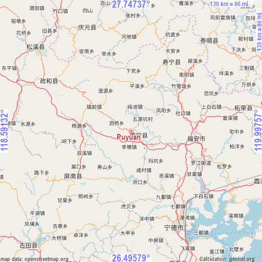 Puyuan on map