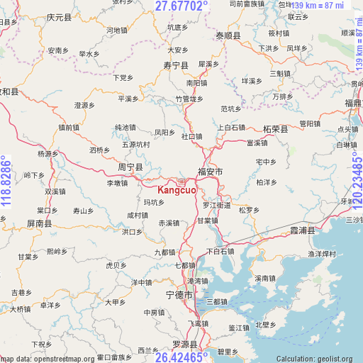 Kangcuo on map