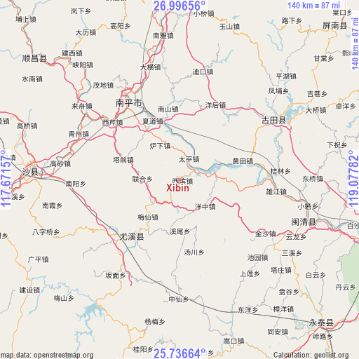 Xibin on map