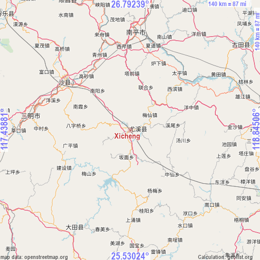 Xicheng on map