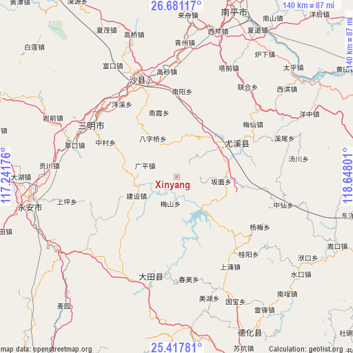 Xinyang on map