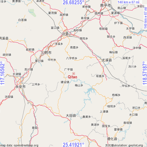 Qitao on map