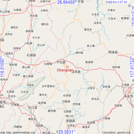 Chengnan on map