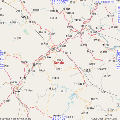 Nanxia on map