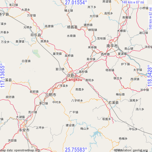 Langkou on map