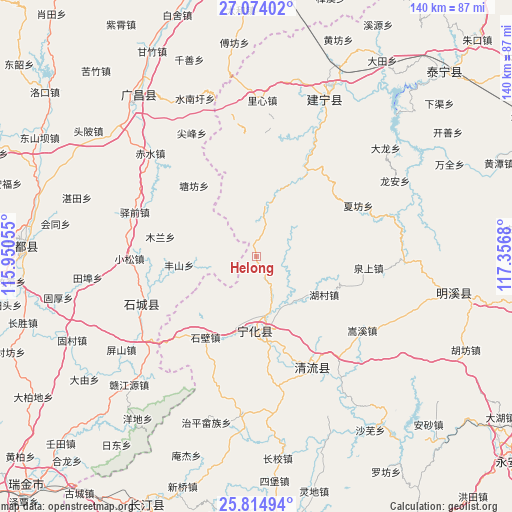 Helong on map