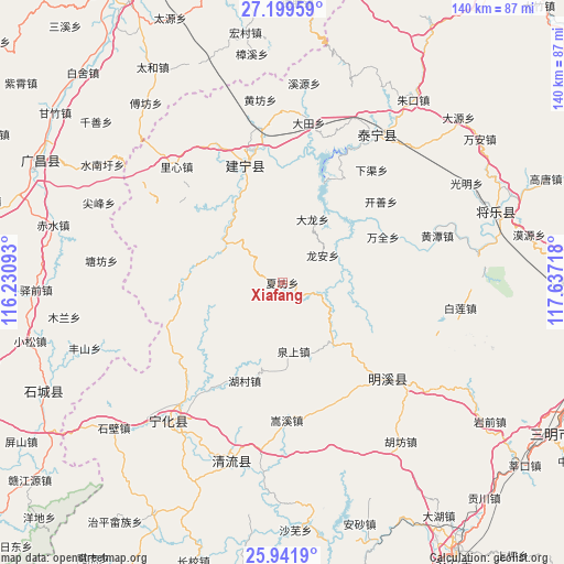 Xiafang on map