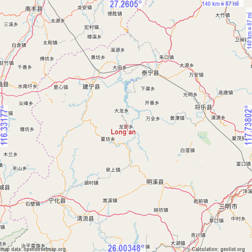 Long’an on map