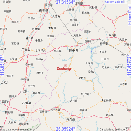 Dushang on map