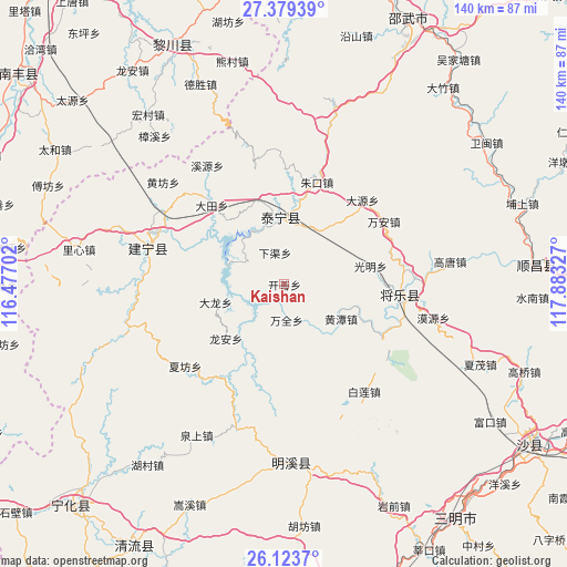 Kaishan on map