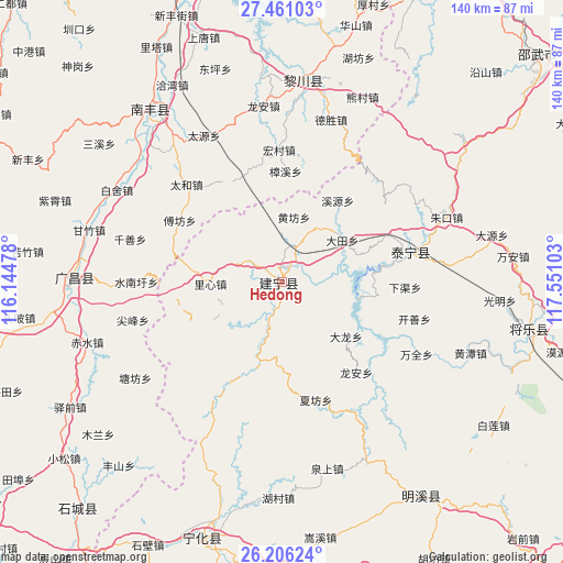 Hedong on map