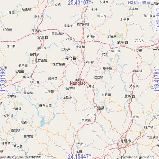 Nanqiao on map