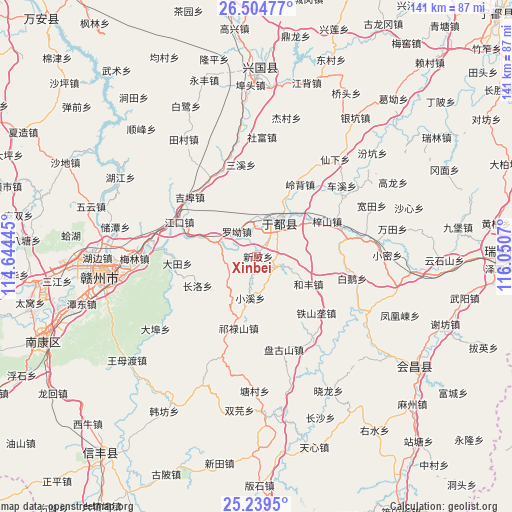 Xinbei on map