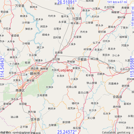 Luojiang on map