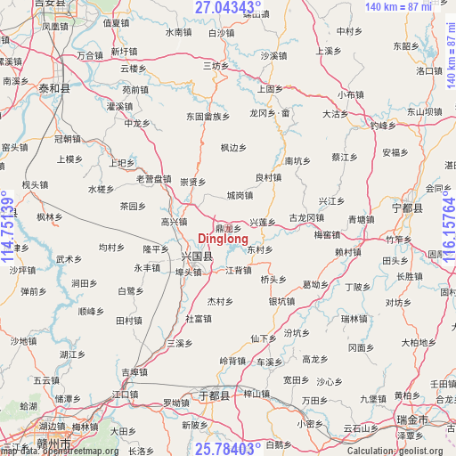 Dinglong on map