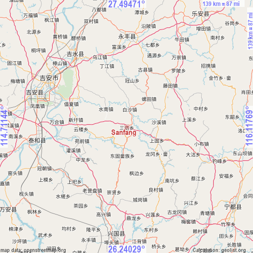 Sanfang on map