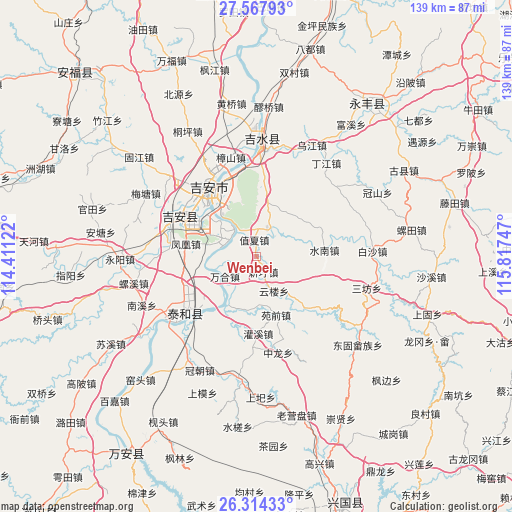 Wenbei on map