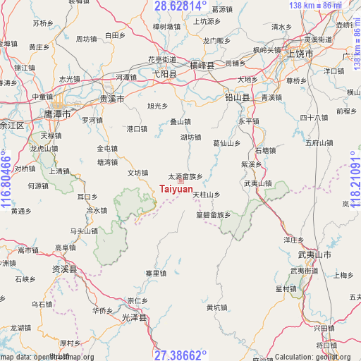 Taiyuan on map