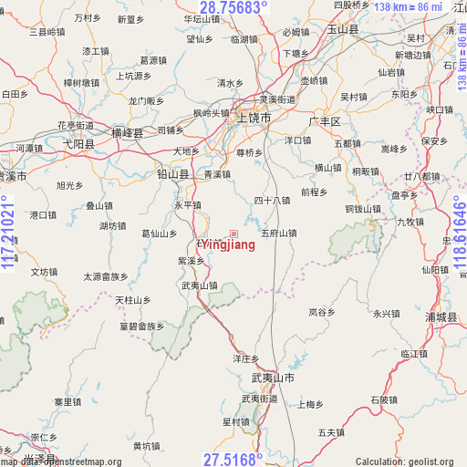 Yingjiang on map