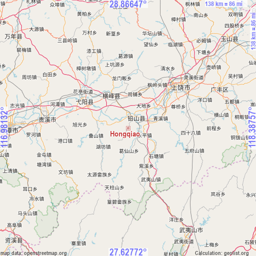 Hongqiao on map