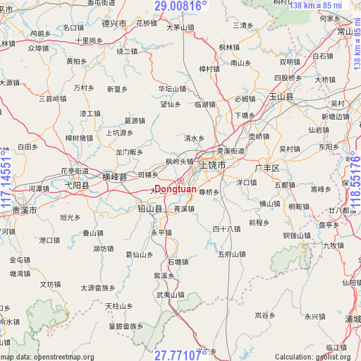 Dongtuan on map