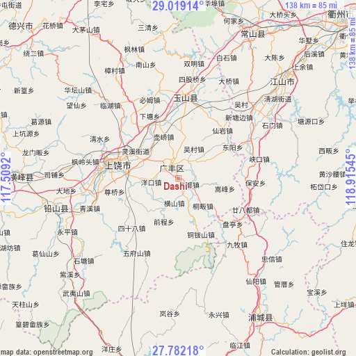 Dashi on map