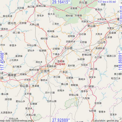 Huqiao on map