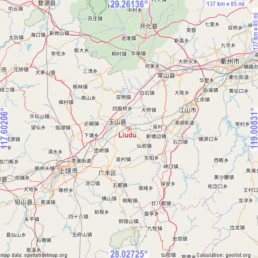 Liudu on map